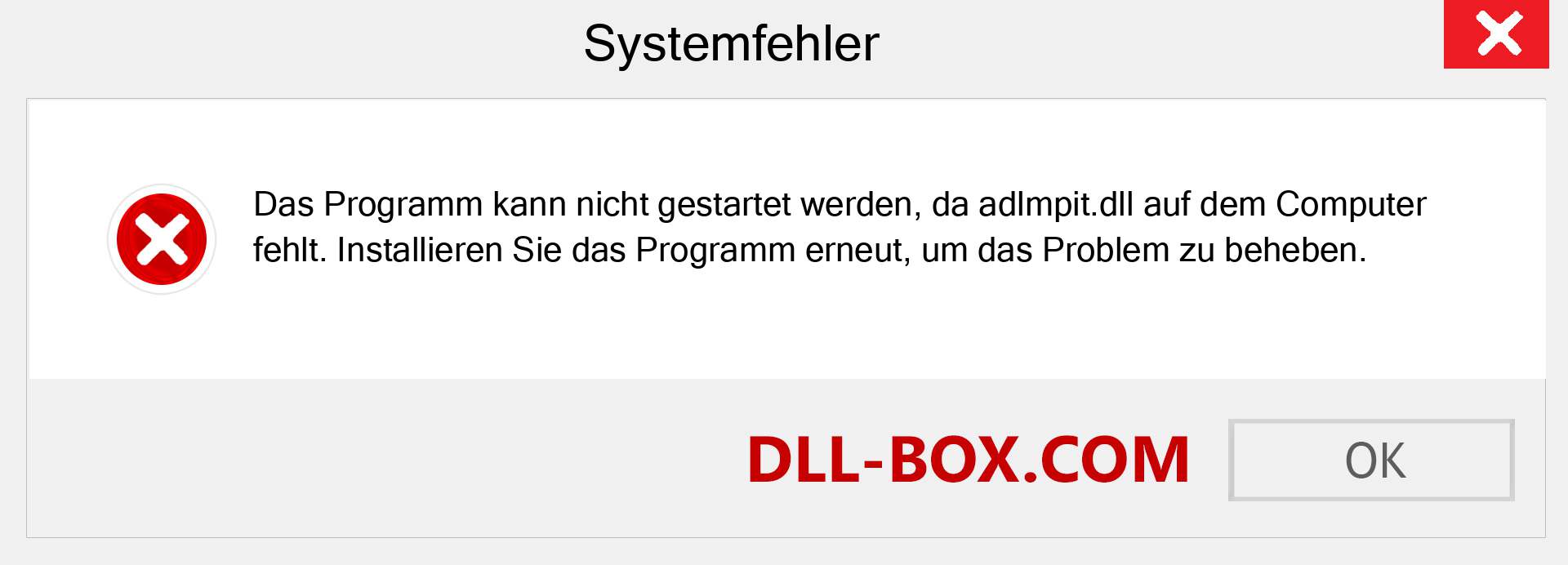 adlmpit.dll-Datei fehlt?. Download für Windows 7, 8, 10 - Fix adlmpit dll Missing Error unter Windows, Fotos, Bildern
