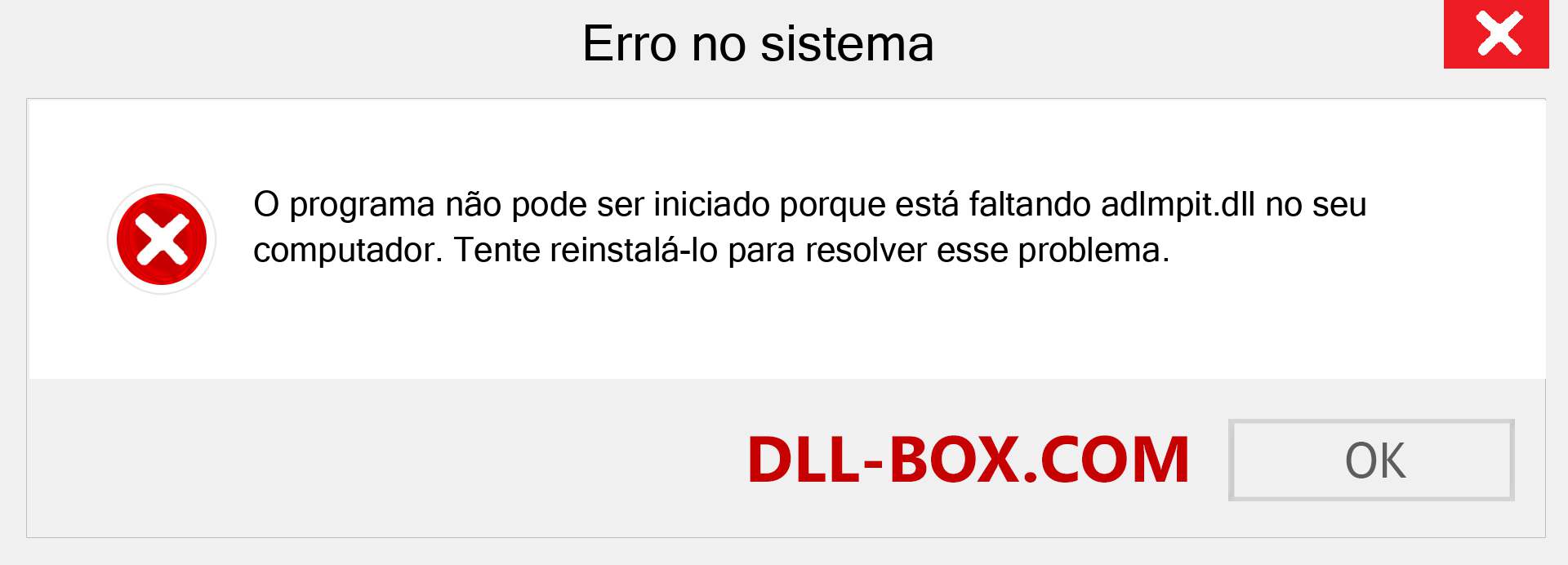 Arquivo adlmpit.dll ausente ?. Download para Windows 7, 8, 10 - Correção de erro ausente adlmpit dll no Windows, fotos, imagens