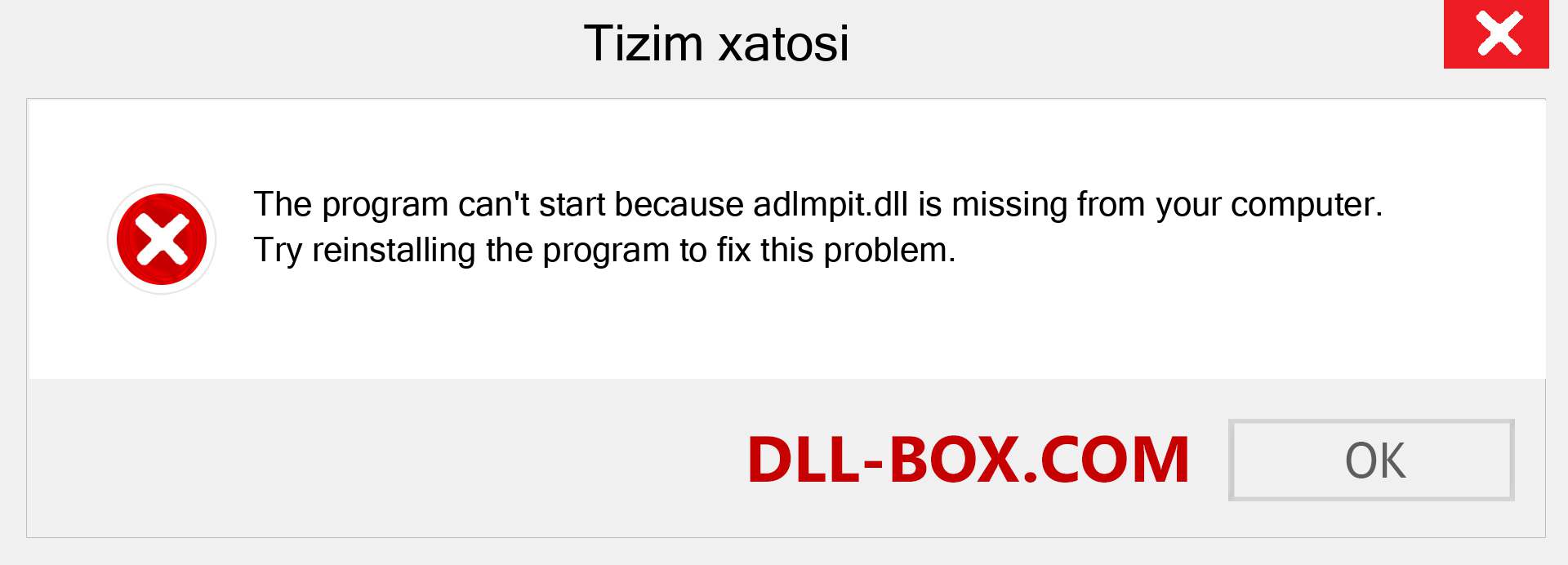 adlmpit.dll fayli yo'qolganmi?. Windows 7, 8, 10 uchun yuklab olish - Windowsda adlmpit dll etishmayotgan xatoni tuzating, rasmlar, rasmlar